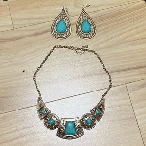 Turquoise Necklace & earrings SET